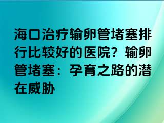 海口治療輸卵管堵塞排行比較好的醫(yī)院？輸卵管堵塞：孕育之路的潛在威脅