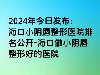 2024年今日發(fā)布：?？谛￡幋秸吾t(yī)院排名公開-?？谧鲂￡幋秸魏玫尼t(yī)院